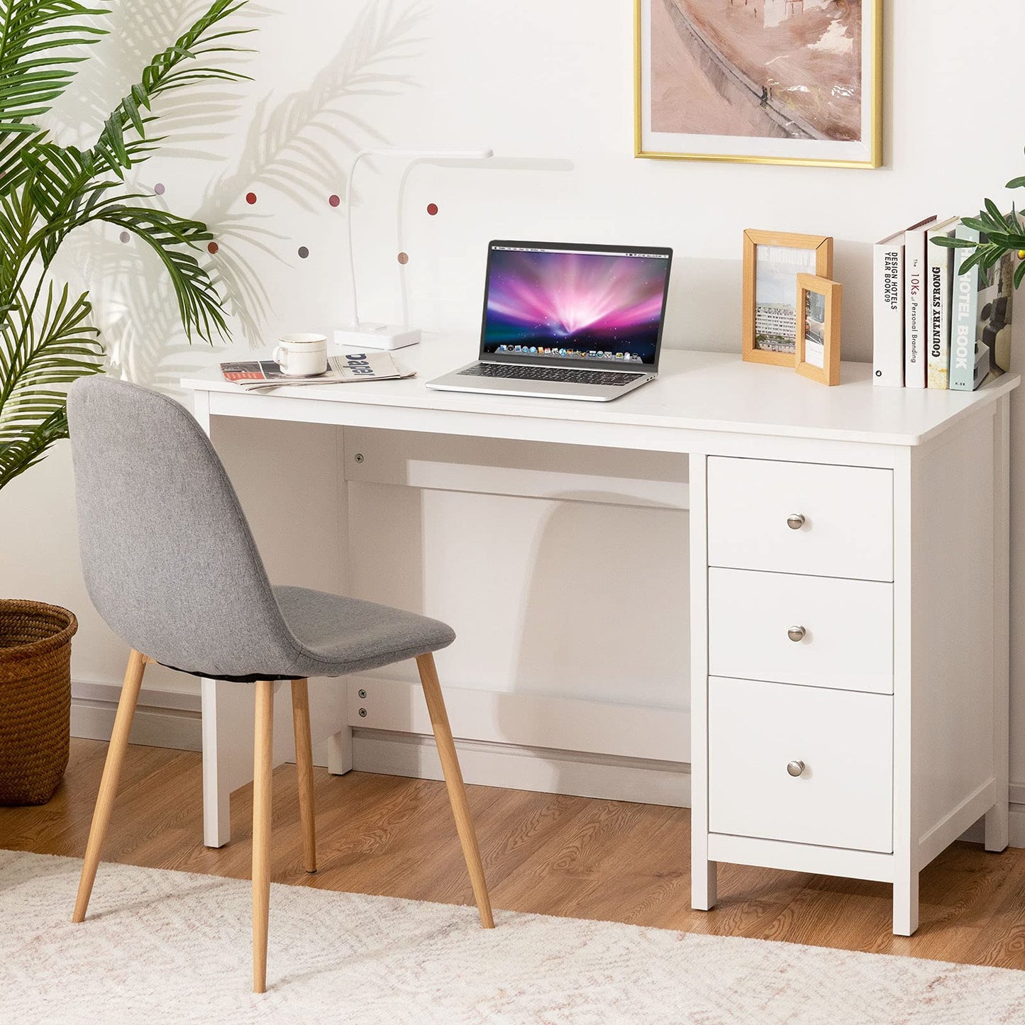 Modern Computer Desk with 3 Drawers for Home Office