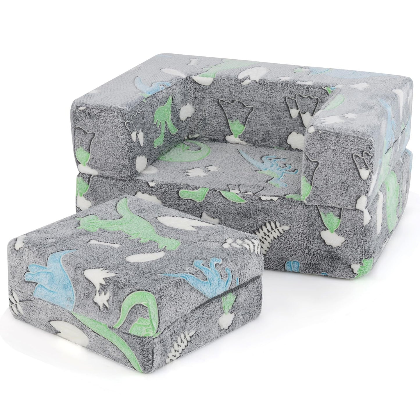 Toddler Play Couch with Machine Washable Cover and High-density Foam Filling