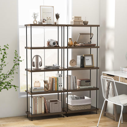 5-Tier Multipurpose Display Rack with Metal Frame for Living Room Home Office