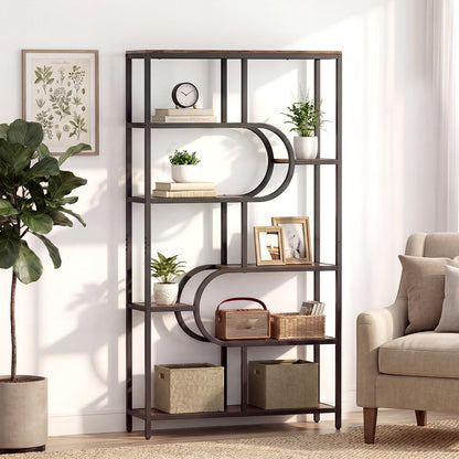 8-Tier Bookshelf Tall Etagere Bookcase with Open Storage Shelves