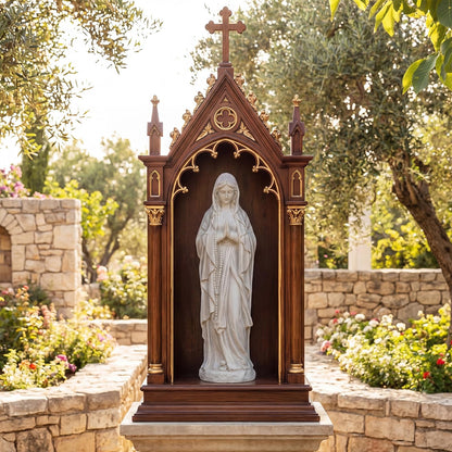 Garden Statue, Tall Virgin Mary/St. Francis Statue, Indoor Outdoor Religious Sculpture Art Decoration