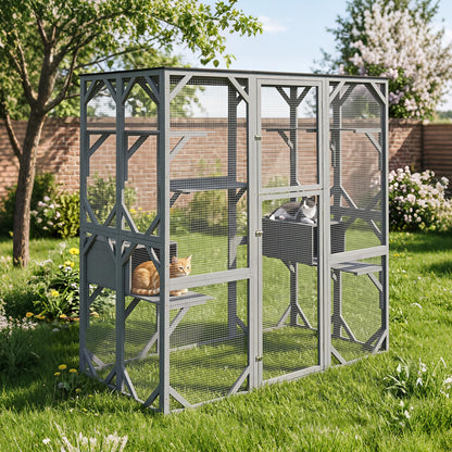 Large Outdoor Cat House, Walk-in Cats Enclosure