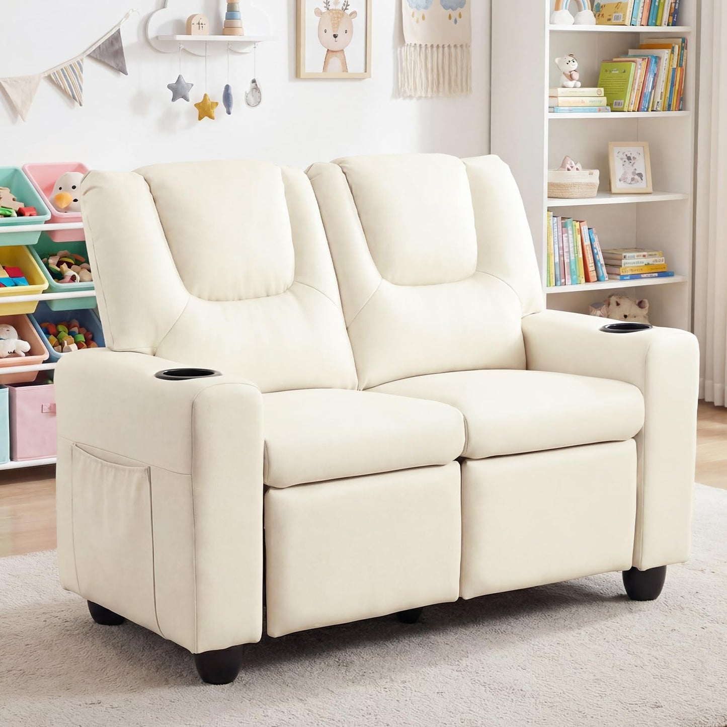 Kids Recliner Chair, 2-Seater Children Sofa