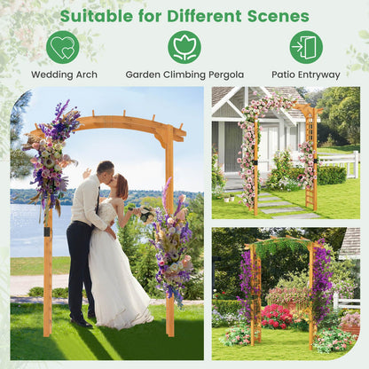 229cm Wooden Trellis Pergola Arbour for Party Wedding Backyard Patio