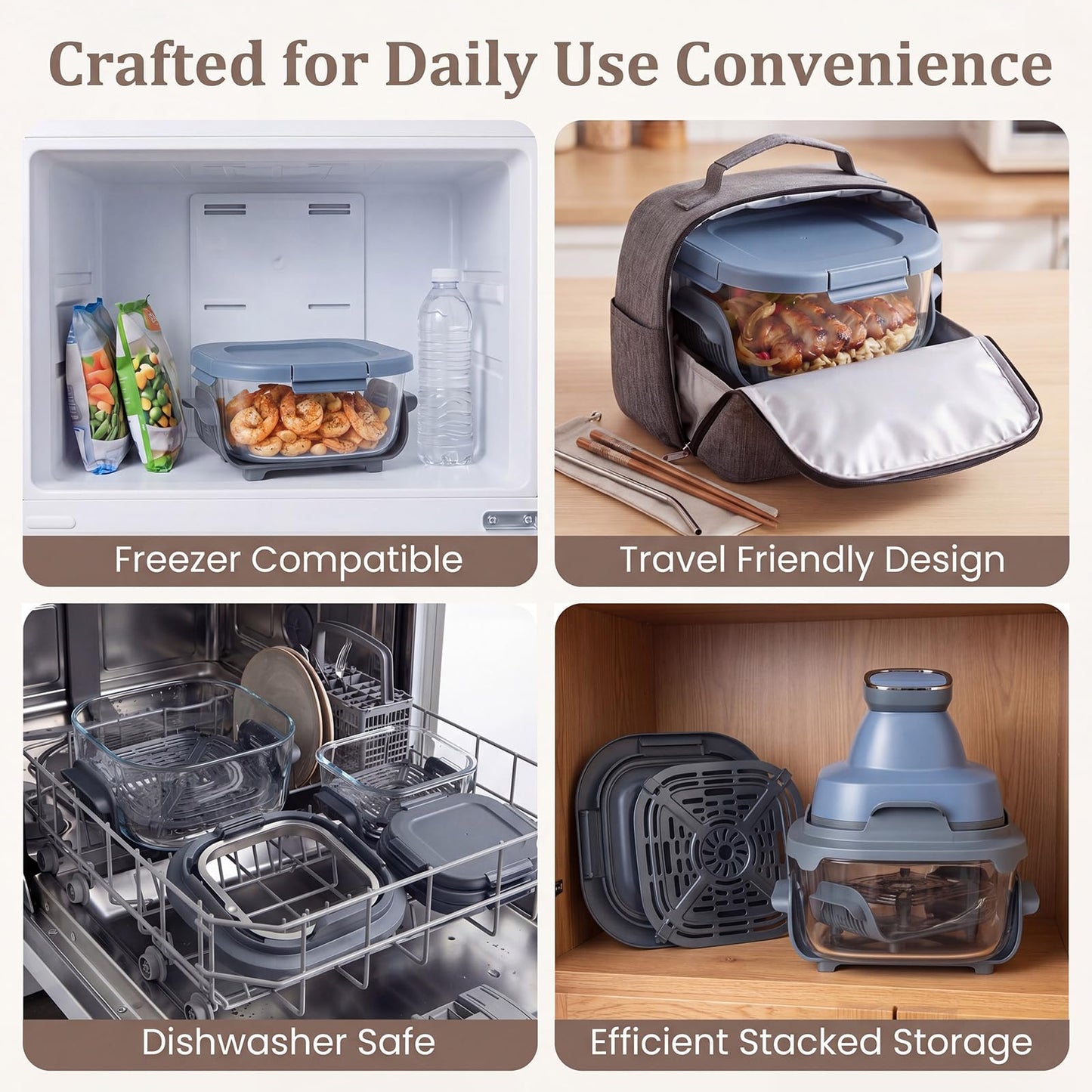 GiantexUK Portable Glass Air Fryer, 6-in-1 Healthy Cooking System