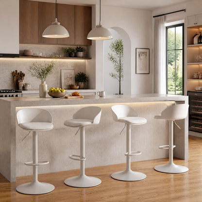 Swivel Bar Stools with Linen Seat