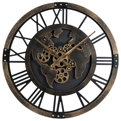Large Wall Clock, 27”/68cm Metal Non-Ticking Decorative Clock, Battery-Operated Wall Decoration
