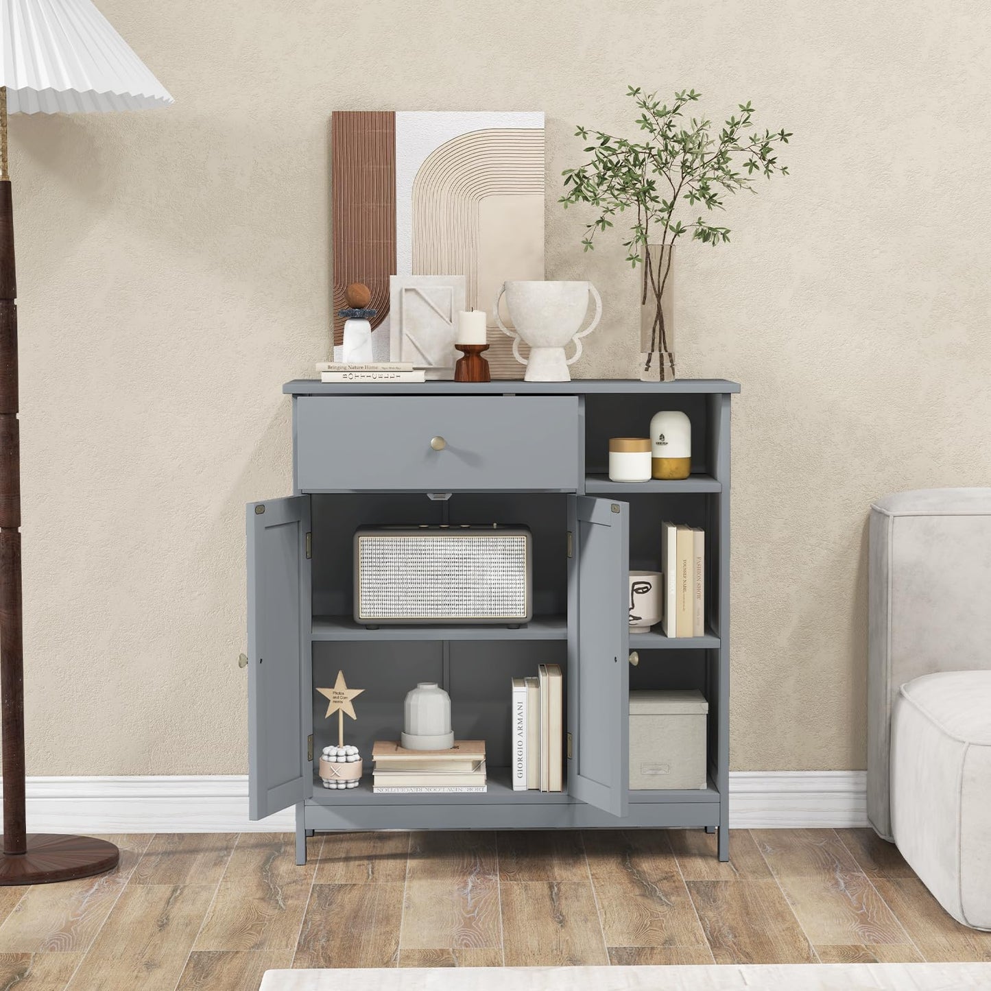 Freestanding Storage Cupboard with Drawer