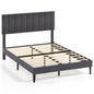 King/Double Size Linen Fabric Bed Frame with Height Adjustable Headboard