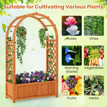 Garden Planter with Arch Trellis for Backyard Balcony