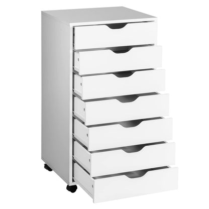 7 Drawers Lateral Stationery Storage Organiser Chest with Wheels