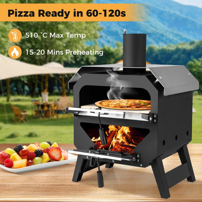 45 cm Outdoor Pizza Oven with Pizza Stone and Oxford Cloth Cover