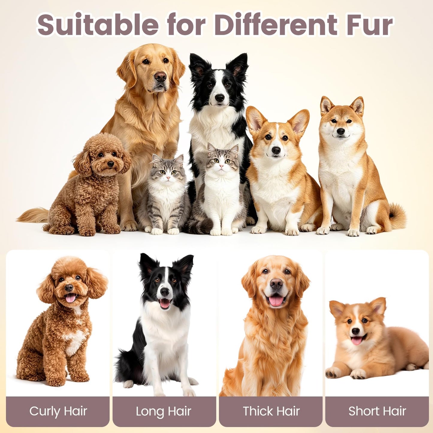 9-in-1 Dog Grooming Vacuum Kit for Shedding with 3 Suction Modes