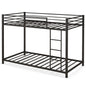 Metal Bunk Bed, Single over Single Loft Bed Frame with Ladder and Safety Guardrail