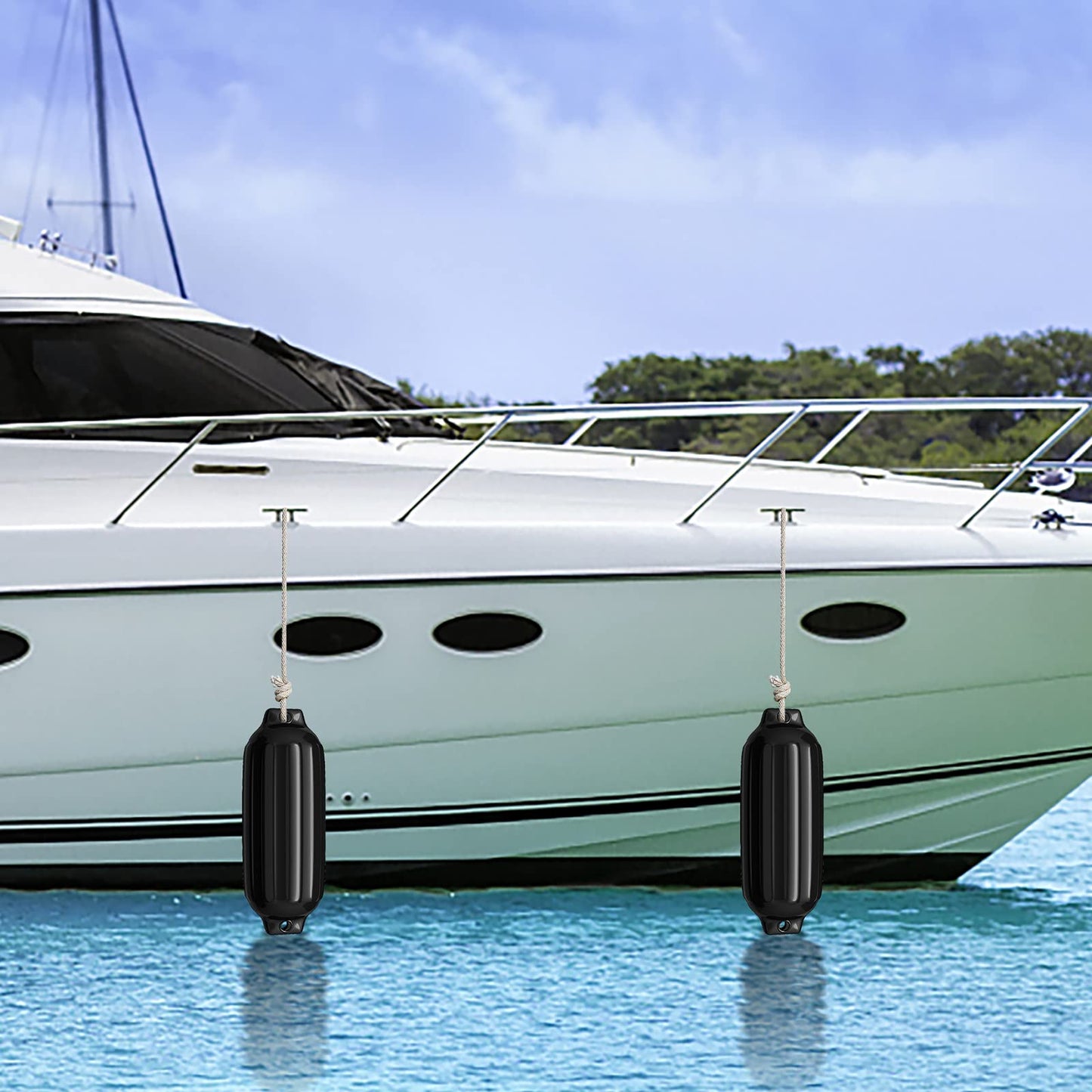 4 Pieces Boat Fenders for Pontoon Boat Sailboat and Speedboat