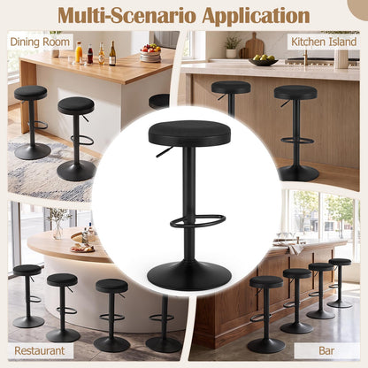 Bar Stools Set of 1 with Fabric Padded Seat & Adjustable Height