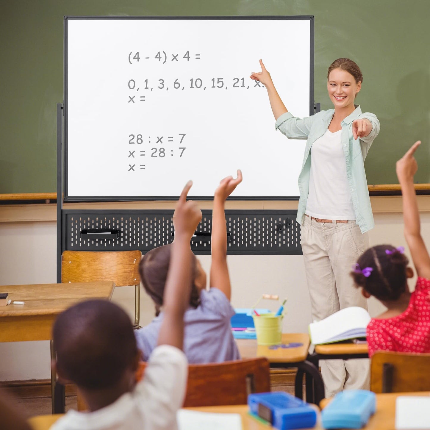 120 x 90 CM Double-Sided Dry Erase Mobile Board with Stand