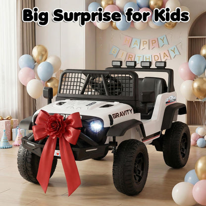 24V Kids Ride on Car with Remote Control, LED Lights, Horn