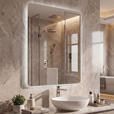 70 cm x 50 cm/80 cm x 60 cm Rectangle LED Lighted Mirror Wall Mounted Mirror