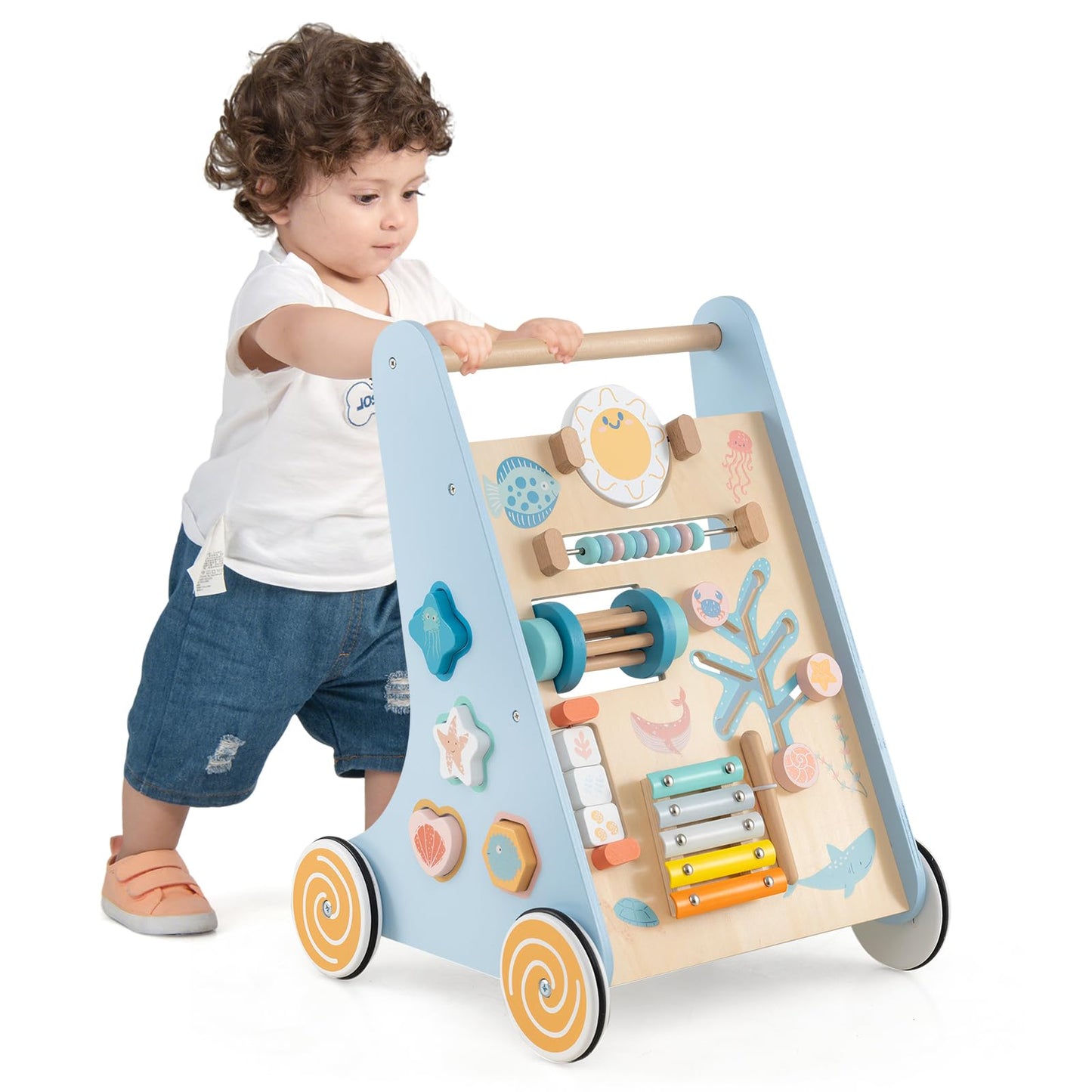 Push and Pull Learning Activity Center with Wheels