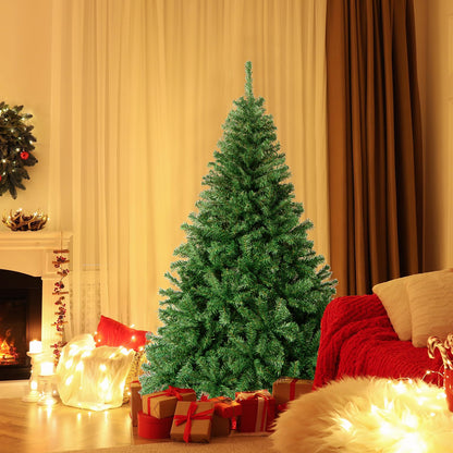 6/7.5 FT Tall Artificial Christmas Tree Hinged Xmas Tree with Lush PVC Branch Tips