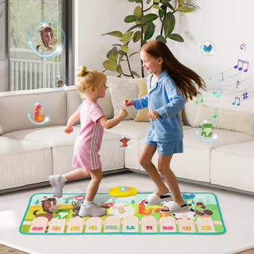 Kids Musical Animal Farm Mat with 10 Piano Keys and 10 Built-in Songs