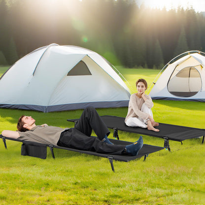 Ultralight Camping Cot for Adults with Side Pocket