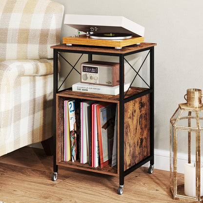 Record Player Stand with Built in Charging Station