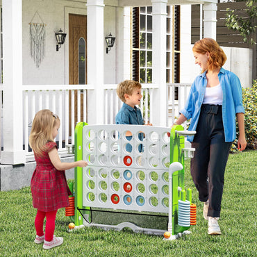 Jumbo 4-in-a Row Game Set with Basketball Hoop and 42 Rings