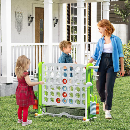 Jumbo 4-in-a Row Game Set with Basketball Hoop and 42 Rings