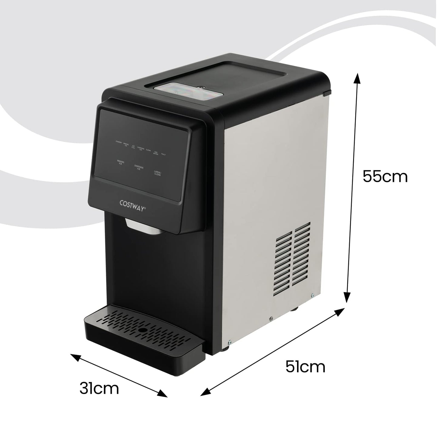 26kg(60lbs)/24H Ice Making Machine Self Dispensing Countertop Nugget Ice Maker