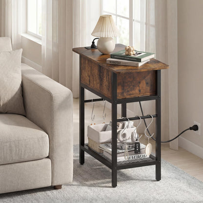 Narrow End Table Skinny Sofa Side Table for Small Space
