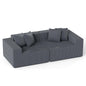 204cm Corduroy Boneless Sofa Couch with 4 Pillows
