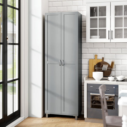 Double Door Tall Storage Cabinet with Adjustable Shelf and Anti tilt Design