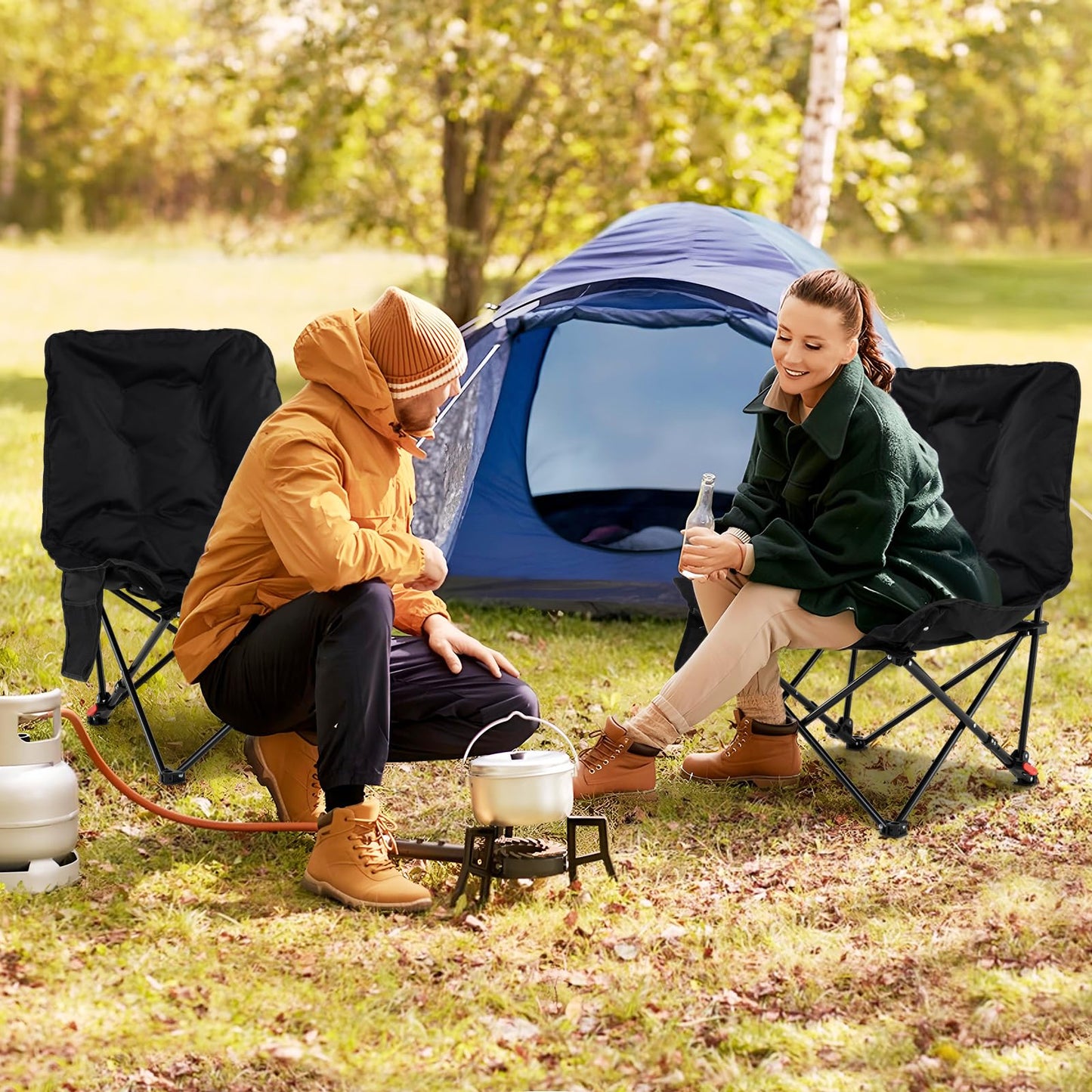 Folding Camping Chair, Lightweight Director Chair with Storage Pocket and Carrying Bag