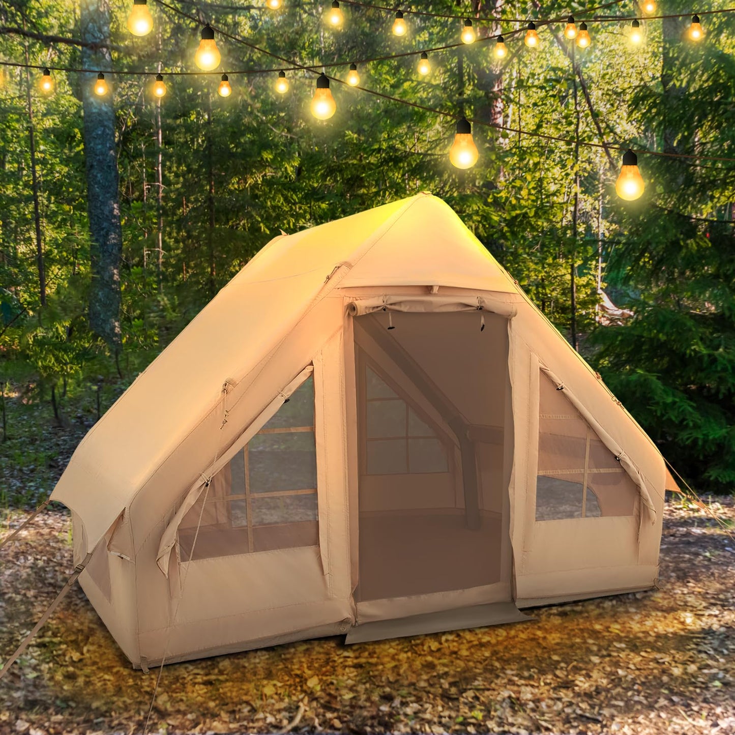 Waterproof 4-Season Blow-up Air Tent with Pump & 2 Doors