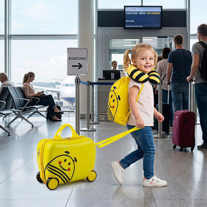 3-Piece Bee Design Kids Bee Design Set with Rucksack & Neck Pillow for Ages 3+