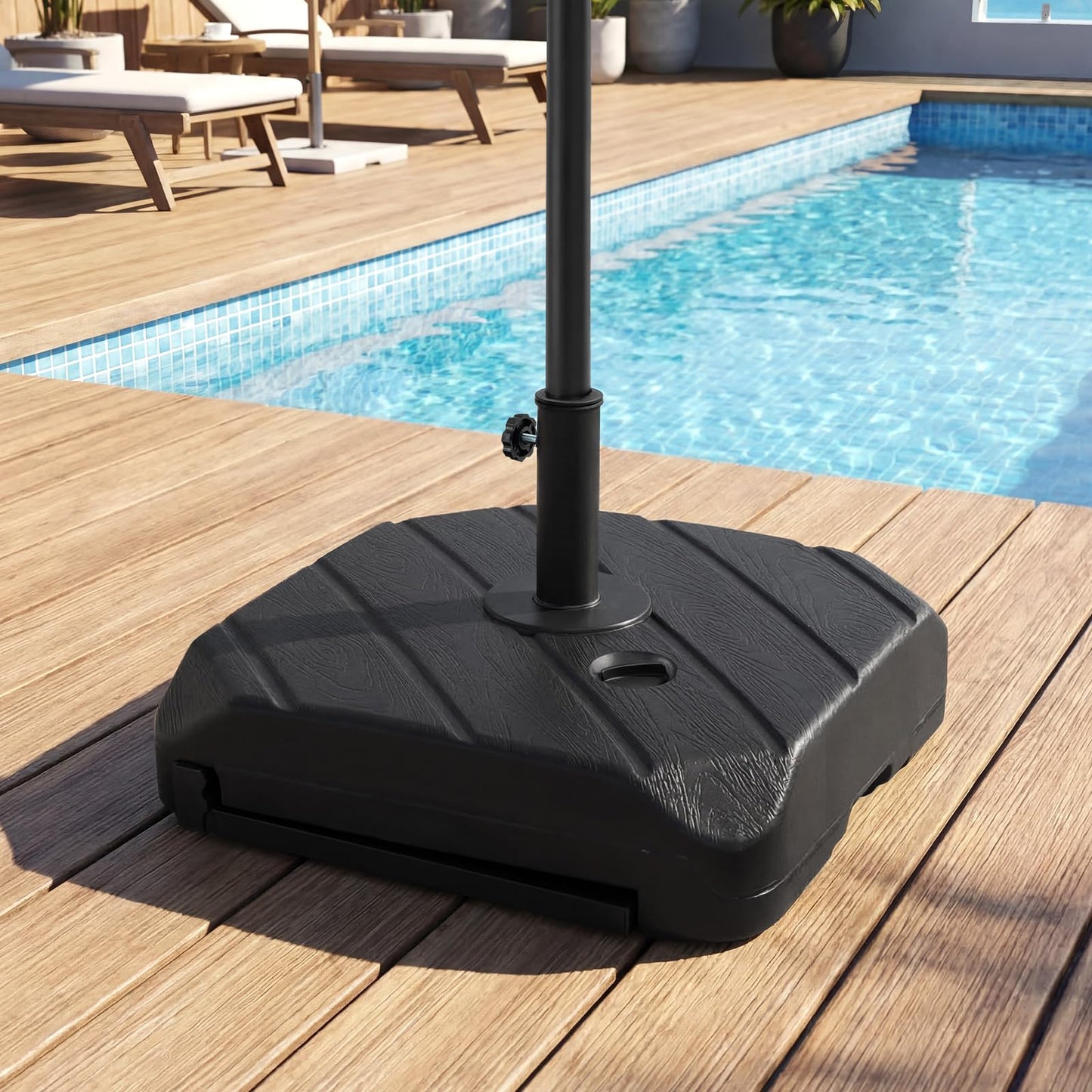 Mobile Parasol Base, 59kg/90kg Water & Sand Fillable Patio Parasol Stand