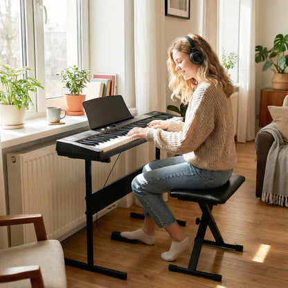 61 Key Digital Piano Keyboard, Electric Piano with Adjustable Stand & Stool