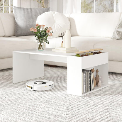 Coffee Table 85cm Coffee Table with Double Layer Storage Space