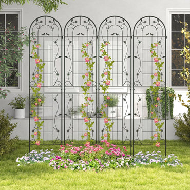 2/4 Pack Garden Trellis, 180/220 x 50cm Galvanized Steel Trellis for Climbing Plants
