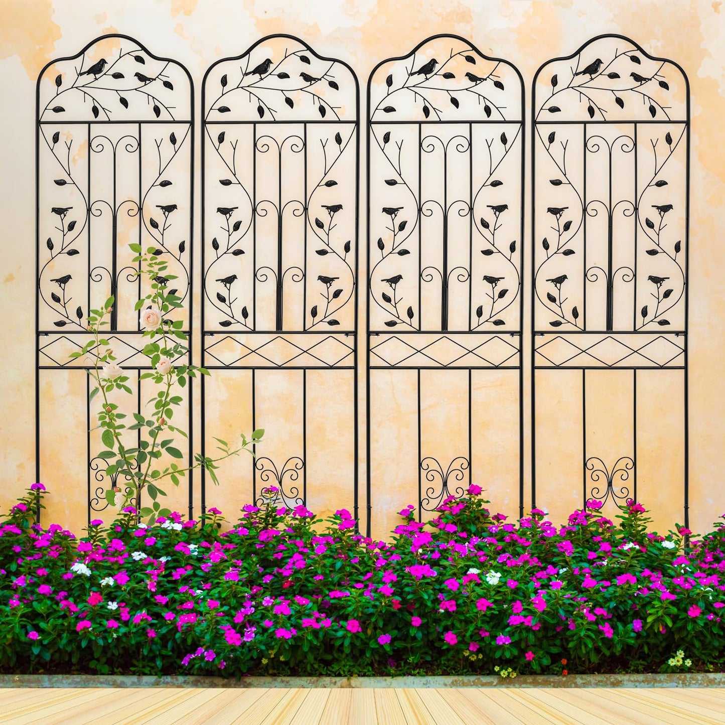 Garden Trellis with Foldable Shelf and Anti-Tipping Device