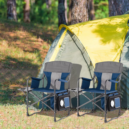 Oversized Camping Chairs with Side Table for Lawn Picnic Hiking Fishing