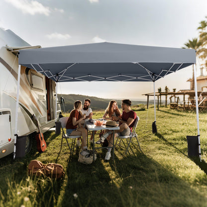 3m x 3m Pop Up Canopy Tent, Height Adjustable Garden Gazebo Shelter