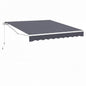 3 x 2.5m Retractable Manual Awning, Anti-UV and Waterproof Garden Patio Canopy