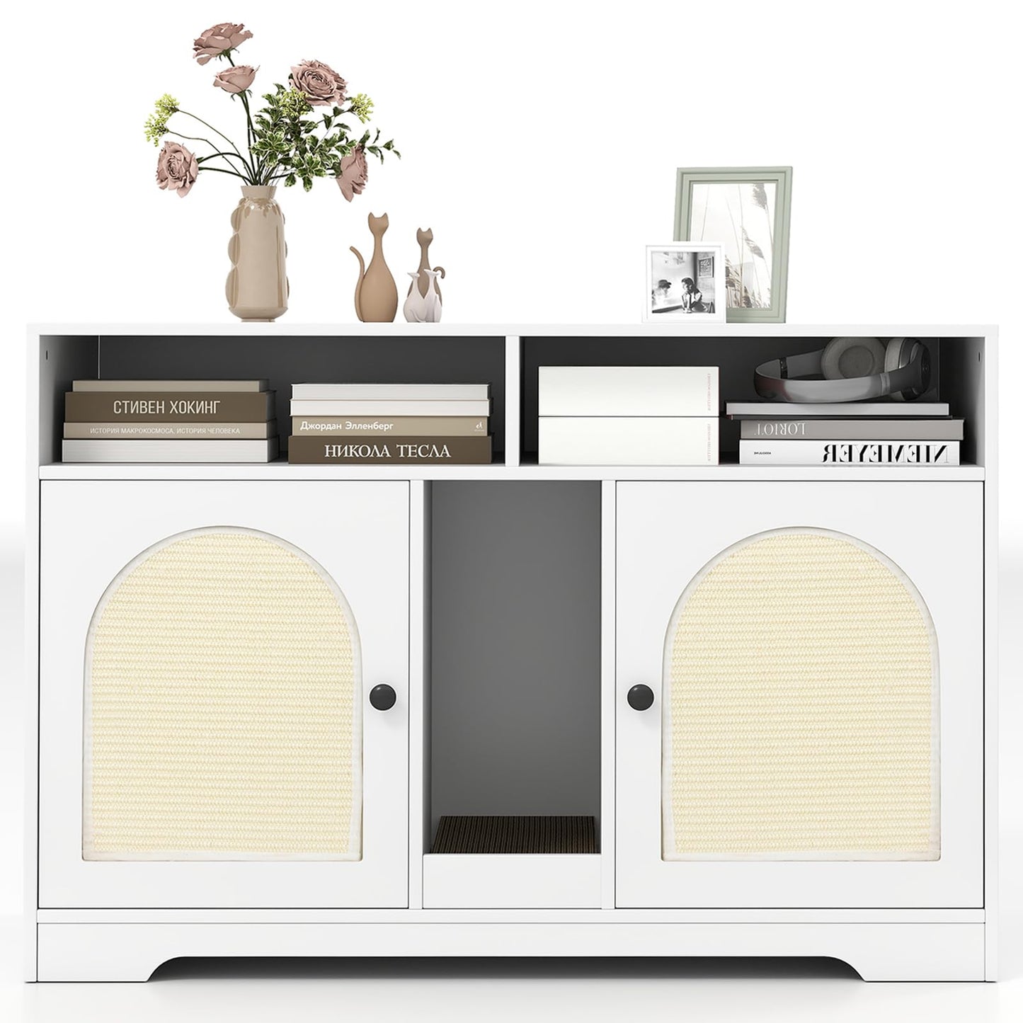 Indoor Cats Wooden Hidden Litter Box Furniture with Storage