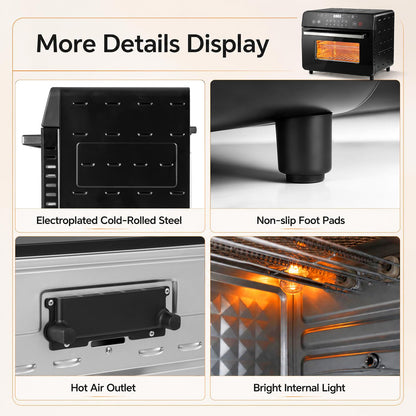 22 L 1800W Air Fryer Toaster Oven Combo 12-in-1 Convection Countertop Oven