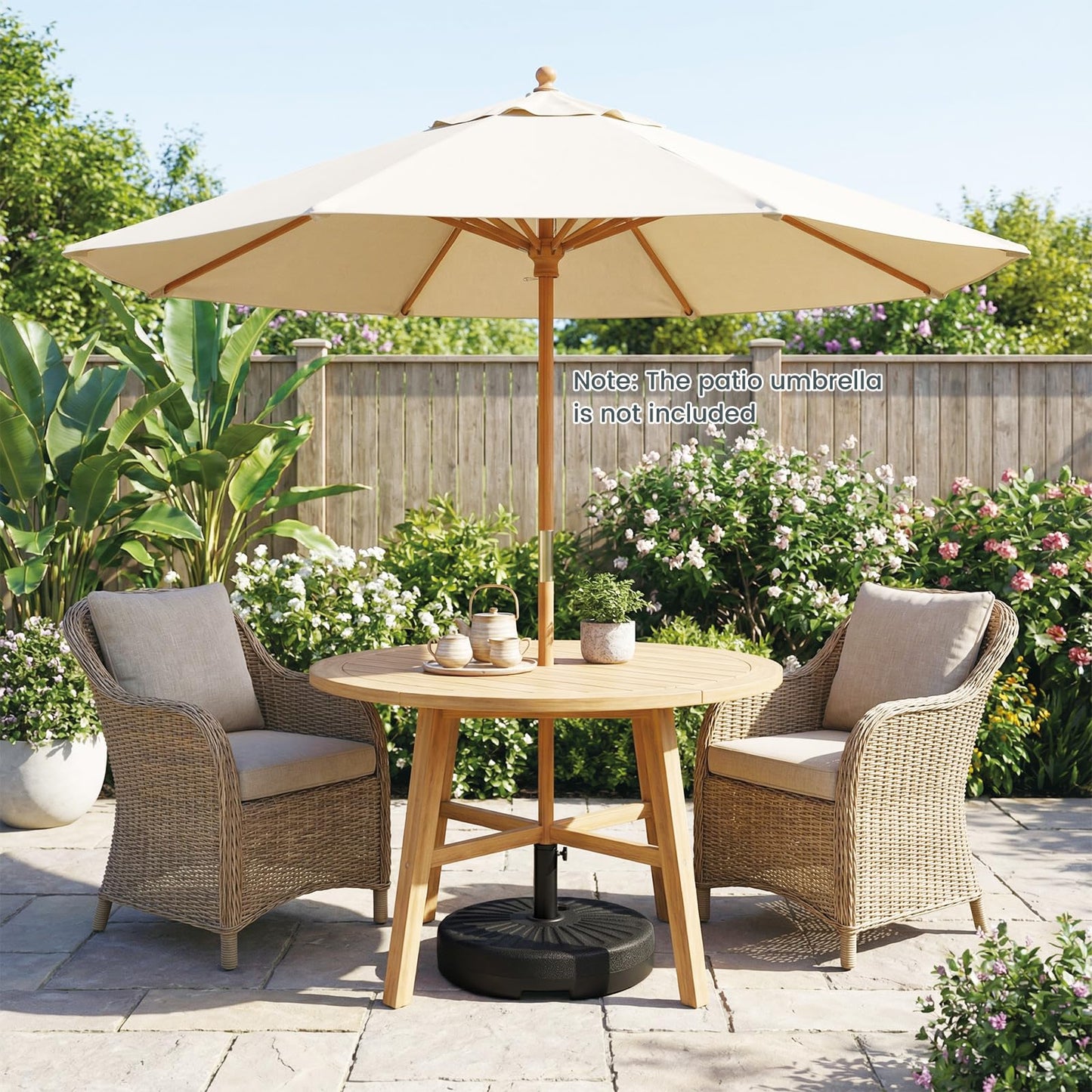 27KG Water and Sand Fillable Umbrella Stand with Built-in Handle