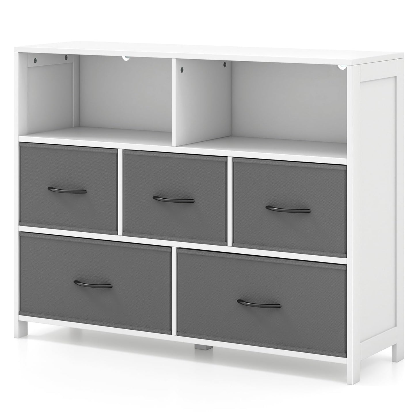 5-Drawer Dresser Fabric Chest of Drawers Cabinet with 5 Support Legs