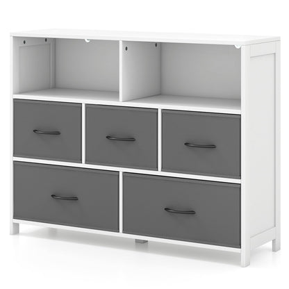 5-Drawer Dresser Fabric Chest of Drawers Cabinet with 5 Support Legs